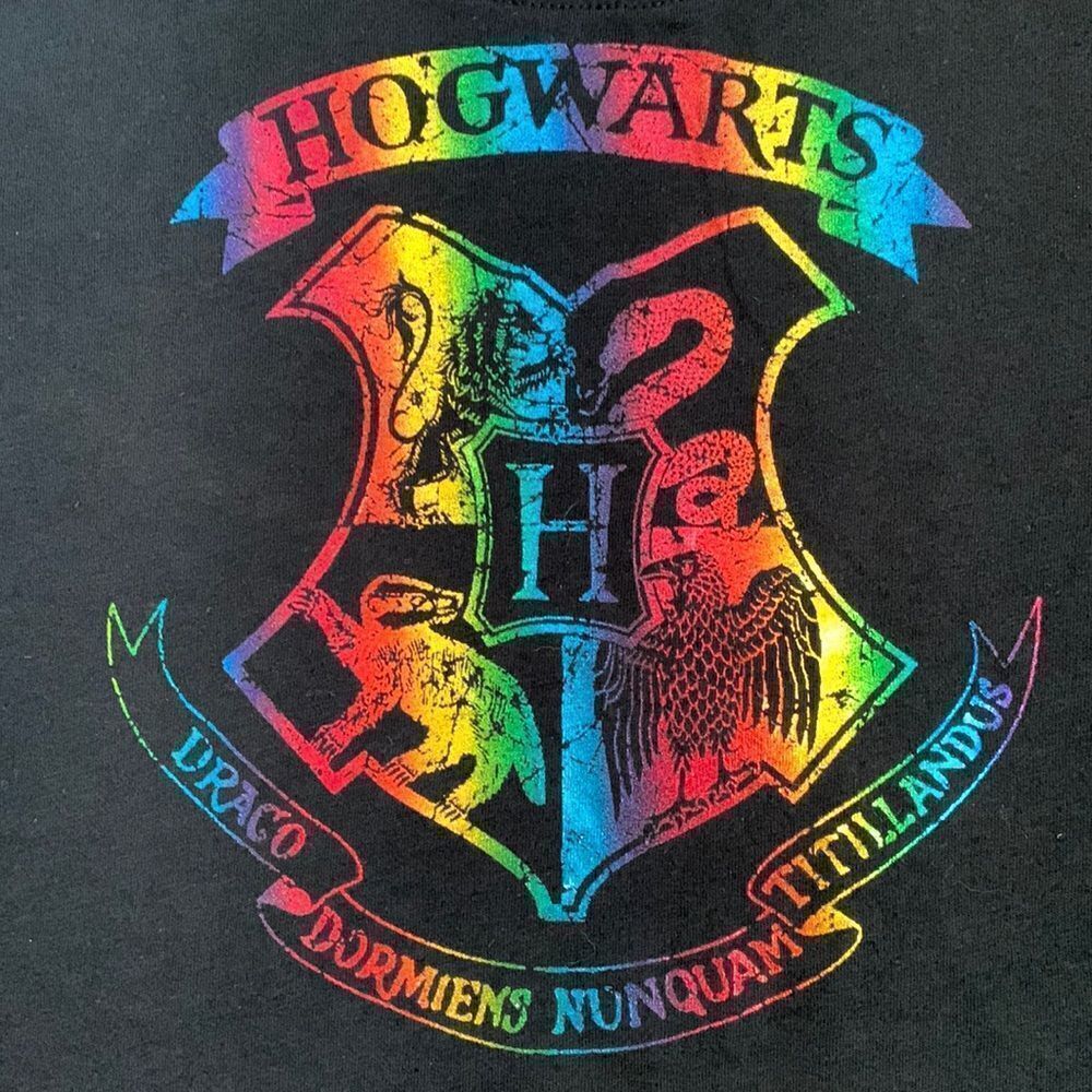 Harry Potter Hogwarts Graphic T-shirt Girls XL Black